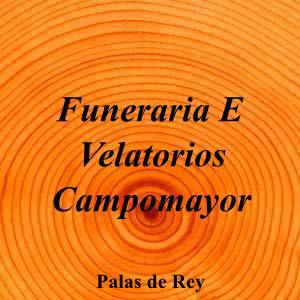 Funeraria E Velatorios Campomayor|Funeraria|funeraria-e-velatorios-campomayor|5,0|1|Travesía Lugo Primera, 7, 27200 Palas de Rei, Lugo|Palas de Rey|883|lugo|Lugo||982 38 01 69|-|https://goo.gl/maps/KGNVzbvH1thUuStH9|