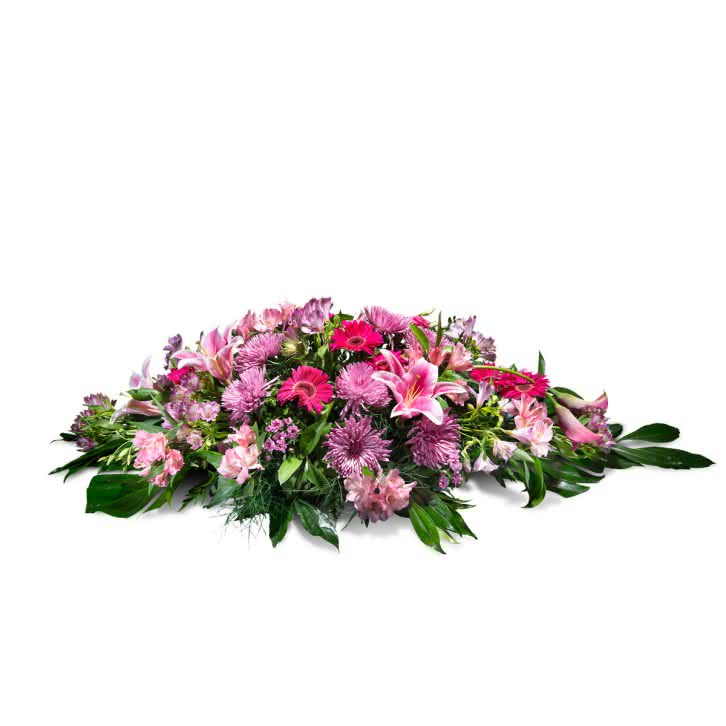 almohadón flores funerarias rosa
