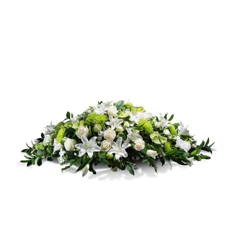 almohadón funerario blanco grande