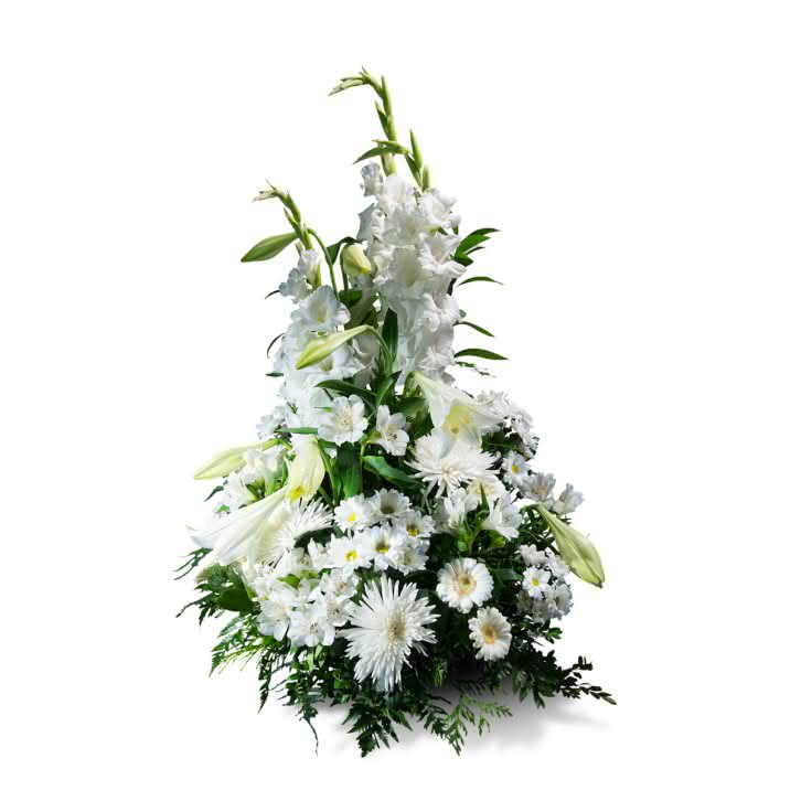 centro funerario flores blanco vertical