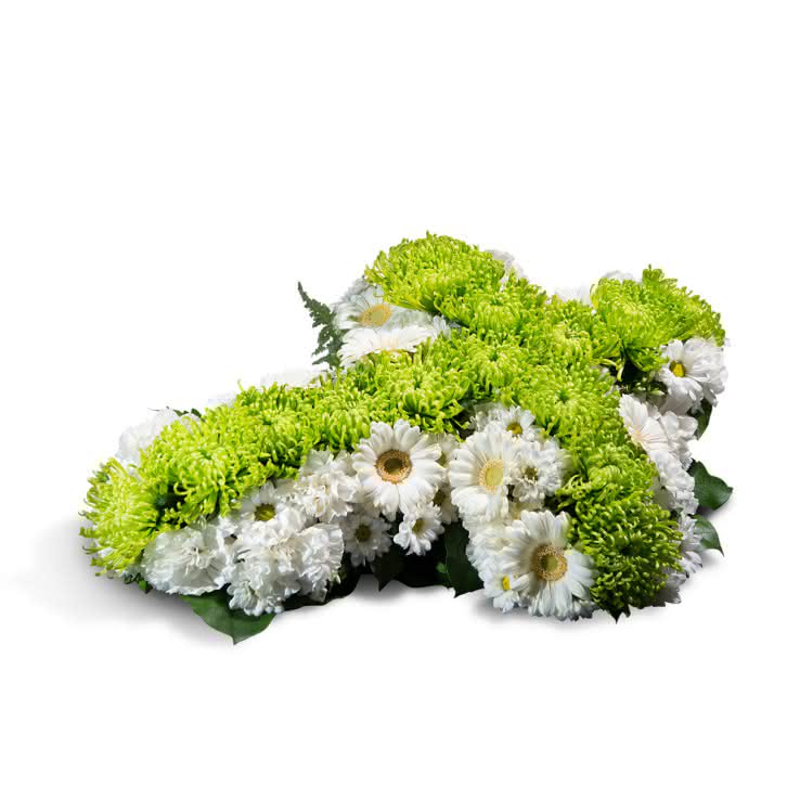 cruz flores verde blanca pequeña