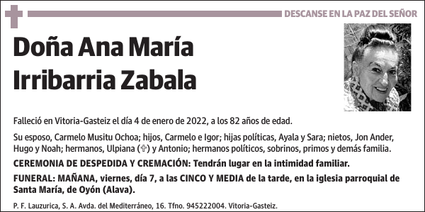 Ana María Irribarria Zabala