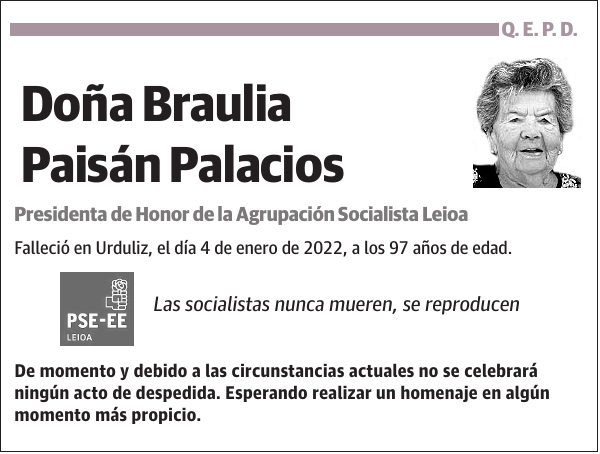 Braulia Paisán Palacios