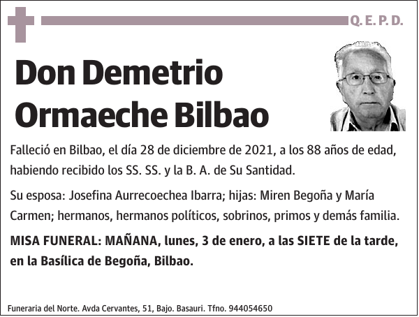 Demetrio Ormaeche Bilbao