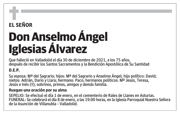 Don Anselmo Ángel Iglesias Álvarez