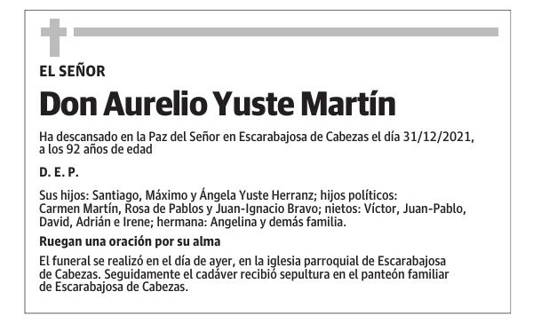 Don Aurelio Yuste Martín