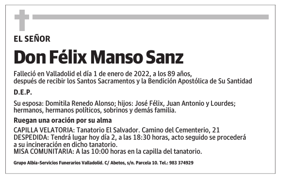 Don Félix Manso Sanz