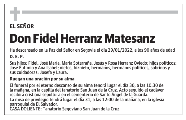 Don Fidel Herranz Matesanz