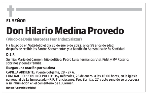 Don Hilario Medina Provedo