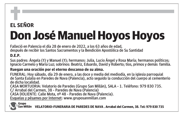 Don José Manuel Hoyos Hoyos