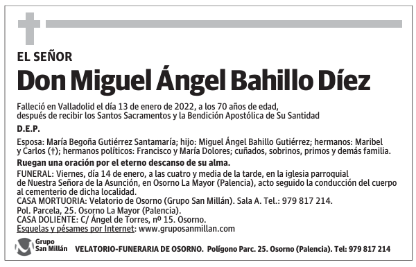 Don Miguel Ángel Bahillo Díez