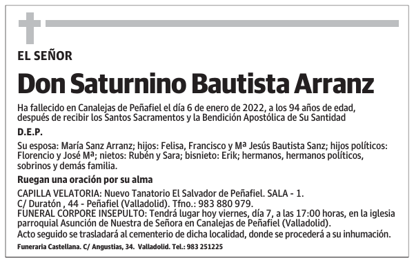 Don Saturnino Bautista Arranz