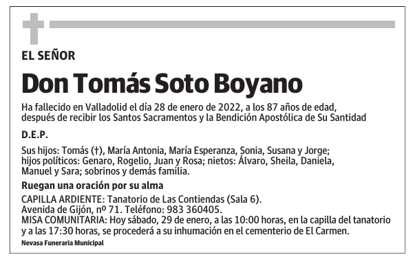 Don Tomás Soto Boyano