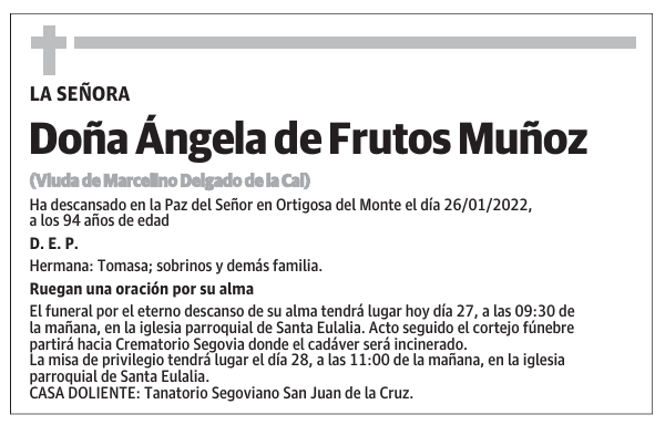 Doña Ángela de Frutos Muñoz