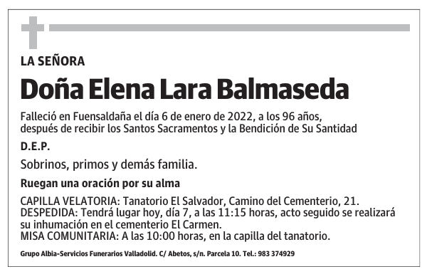 Doña Elena Lara Balmaseda