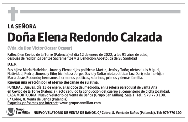 Doña Elena Redondo Calzada