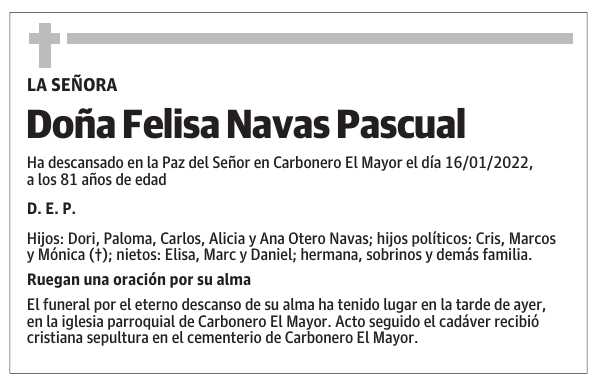 Doña Felisa Navas Pascual