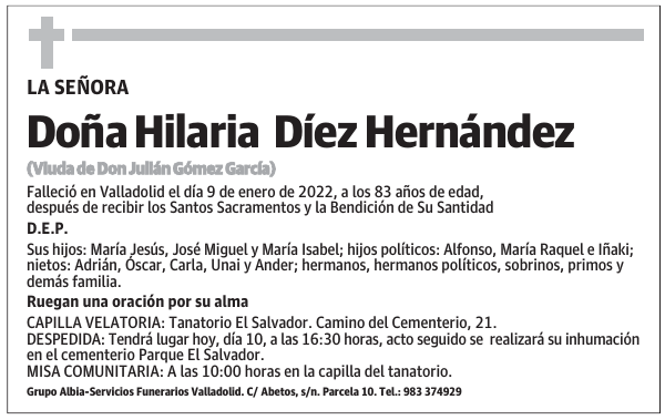 Doña Hilaria Díez Hernández
