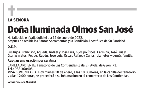 Doña Iluminada Olmos San José