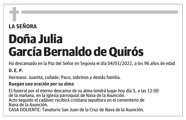 Doña Julia García Bernaldo de Quirós