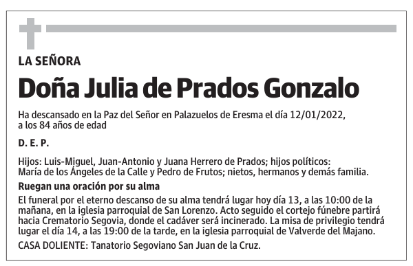 Doña Julia de Prados Gonzalo