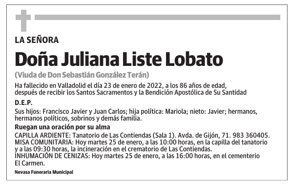 Doña Juliana Liste Lobato