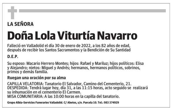 Doña Lola Viturtía Navarro