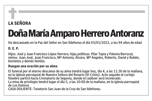 Doña María Amparo Herrero Antoranz