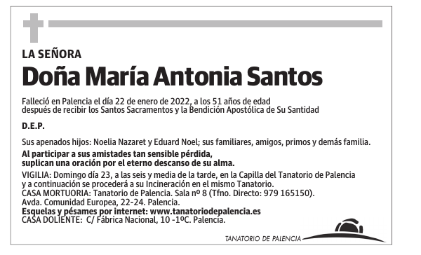 Doña María Antonia Santos