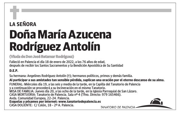 Doña María Azucena Rodríguez Antolín