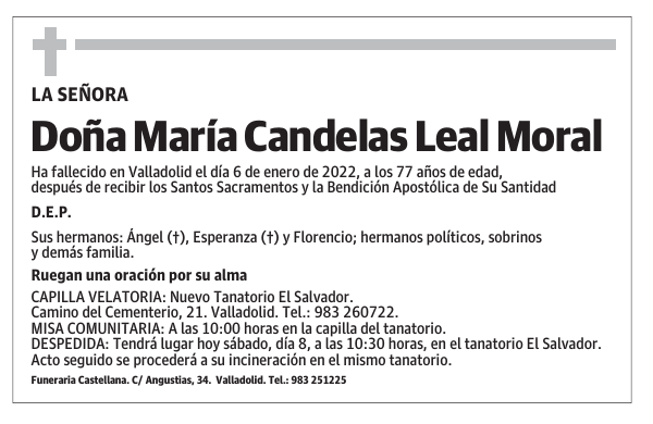 Doña María Candelas Leal Moral