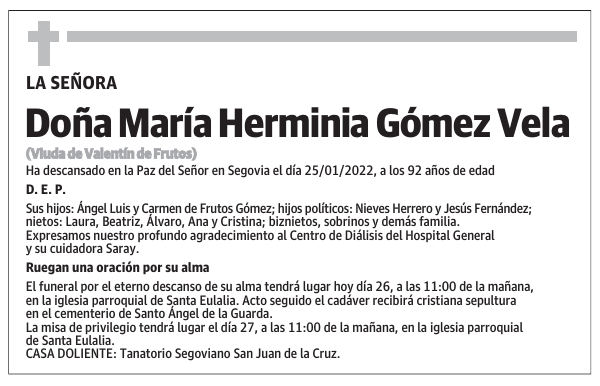 Doña María Herminia Gómez Vela