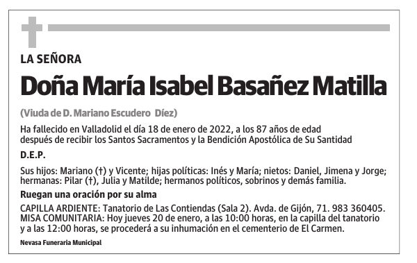 Doña María Isabel Basañez Matilla
