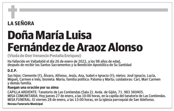 Doña María Luisa Fernández de Araoz Alonso