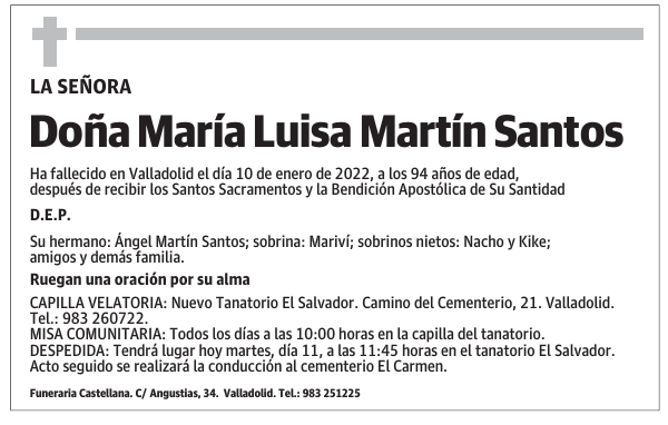 Doña María Luisa Martín Santos