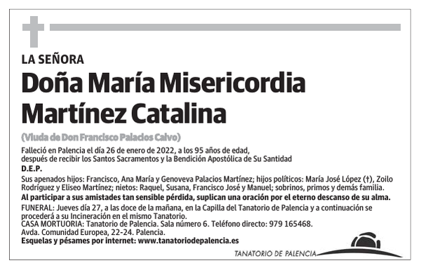 Doña María Misericordia Martínez Catalina