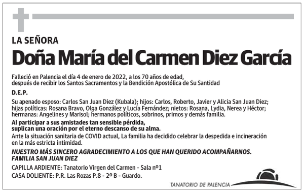 Doña María del Carmen Diez García