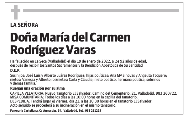 Doña María del Carmen Rodríguez Varas