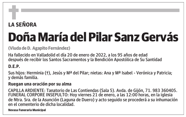 Doña María del Pilar Sanz Gervás