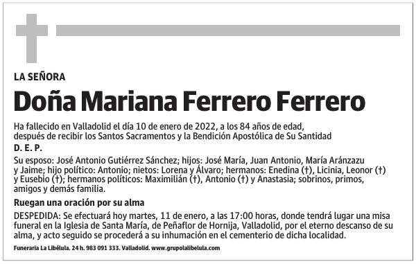 Doña Mariana Ferrero Ferrero