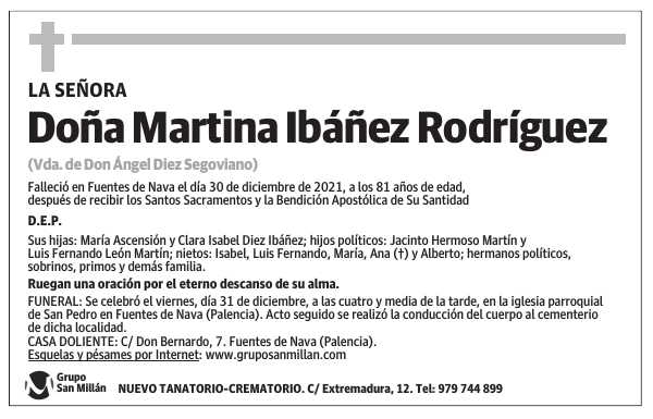 Doña Martina Ibáñez Rodríguez
