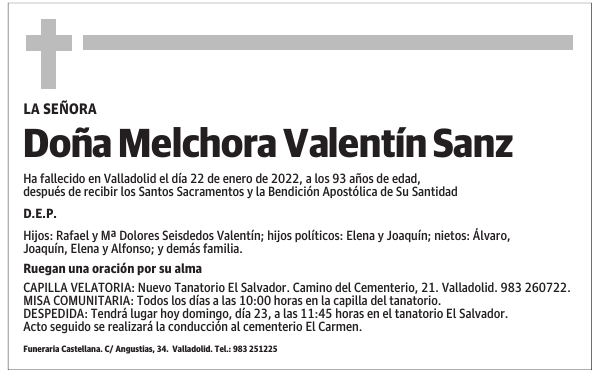 Doña Melchora Valentín Sanz