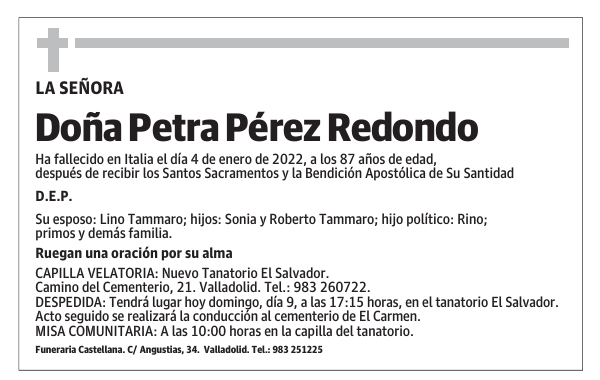 Doña Petra Pérez Redondo