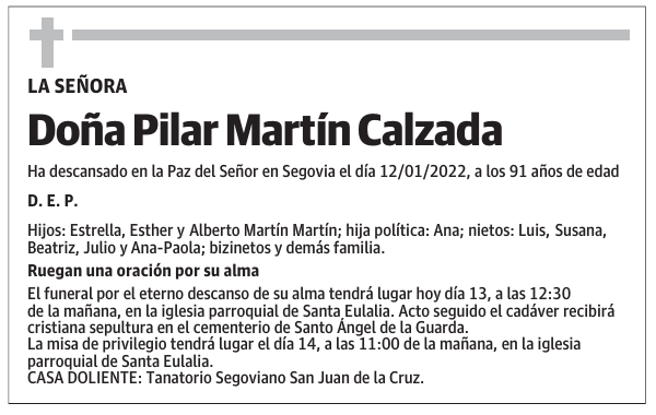 Doña Pilar Martín Calzada