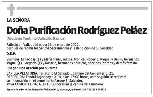 Doña Purificación Rodríguez Peláez