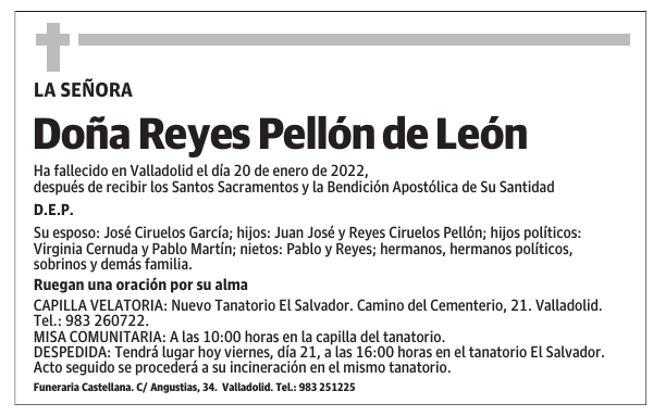 Doña Reyes Pellón de León