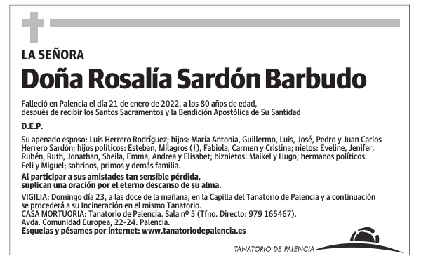 Doña Rosalía Sardón Barbudo