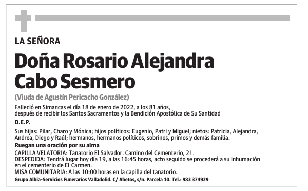 Doña Rosario Alejandra Cabo Sesmero