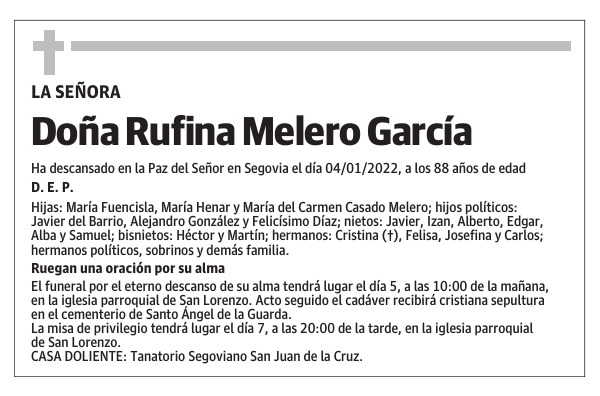 Doña Rufina Melero García