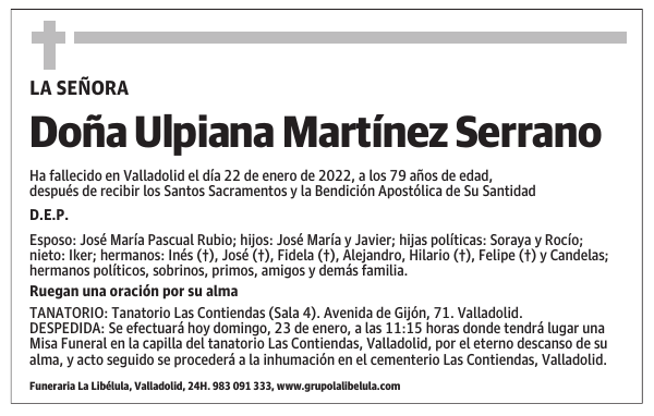 Doña Ulpiana Martínez Serrano